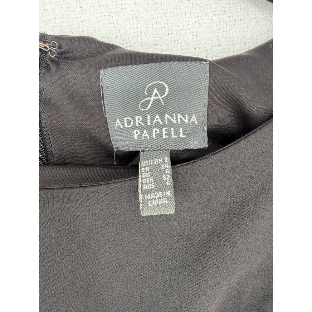 Adrianna‎ Papell Satin Column Gown with Chiffon Cape - Picture 12 of 13